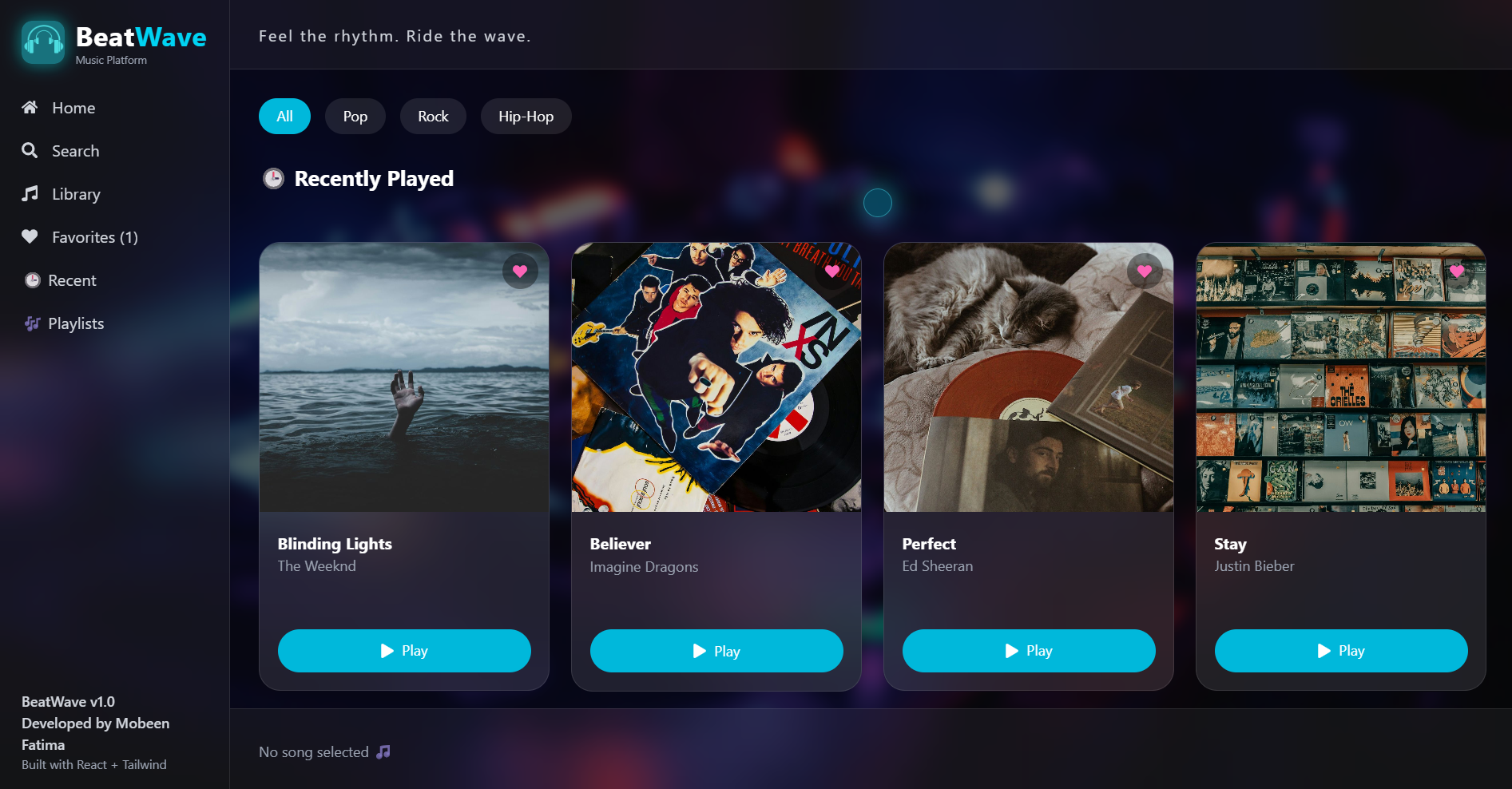 BeatWave music streaming platform project preview