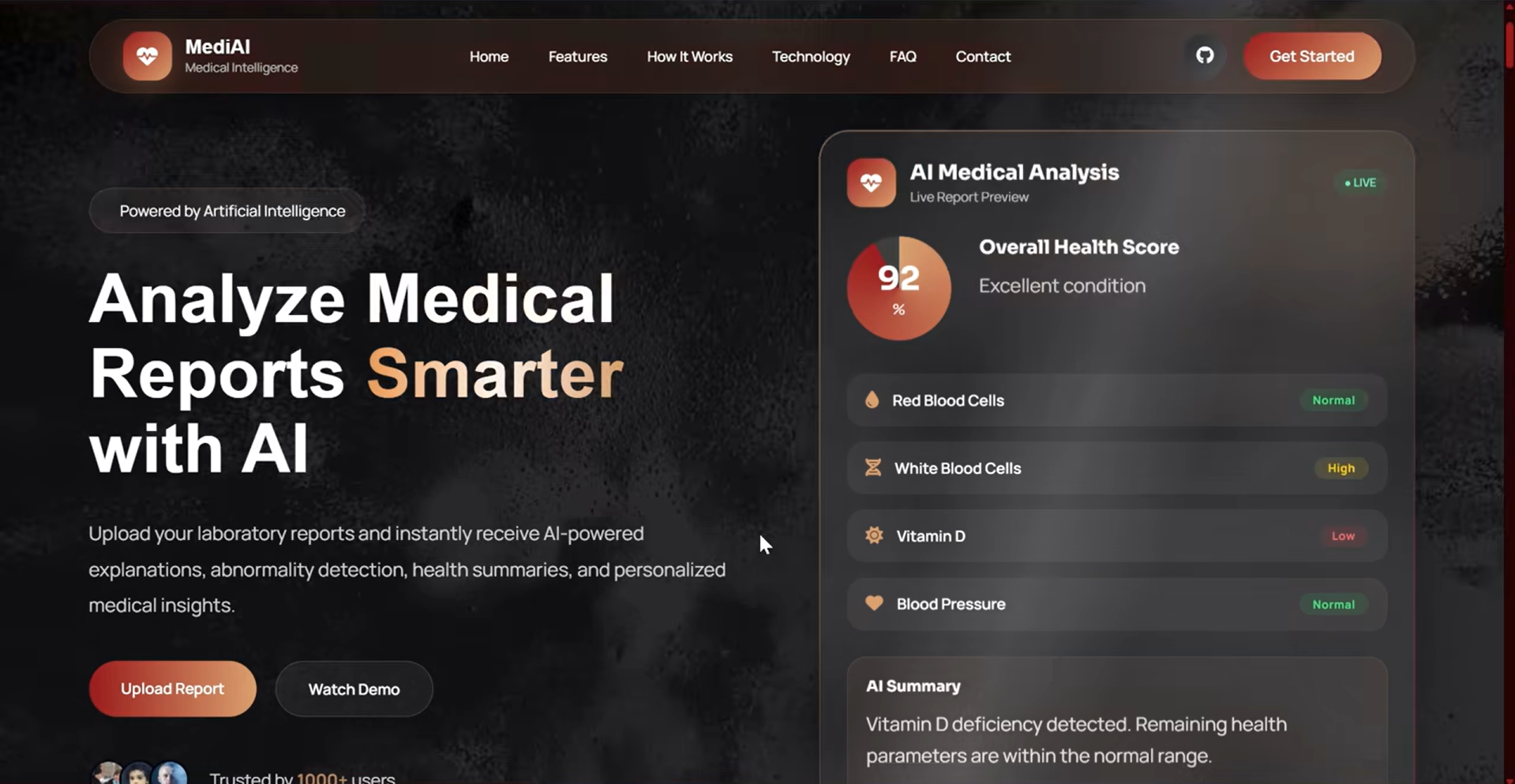 Medical Report Analyzer project preview