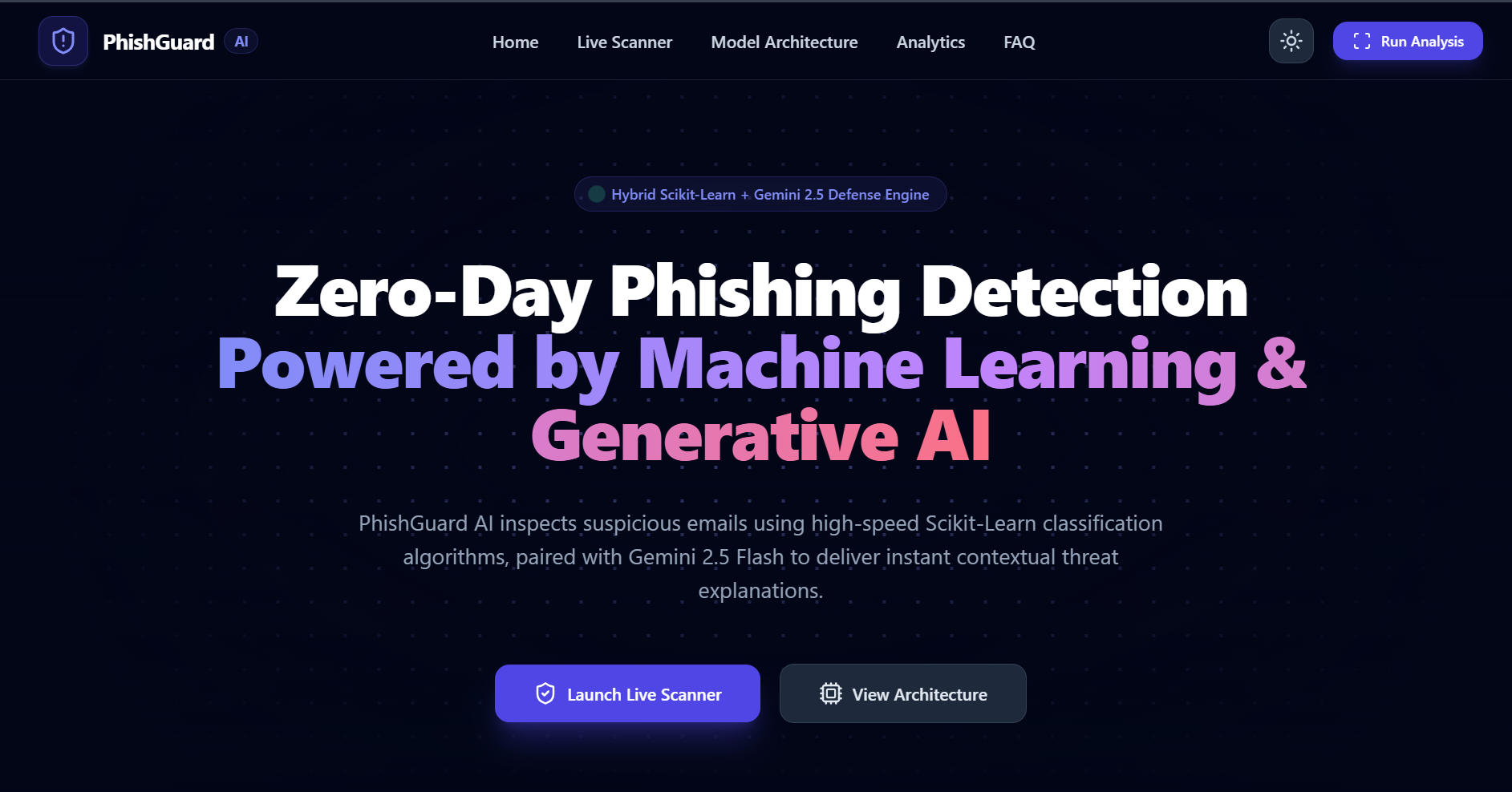 PhishGuard AI phishing detection project preview