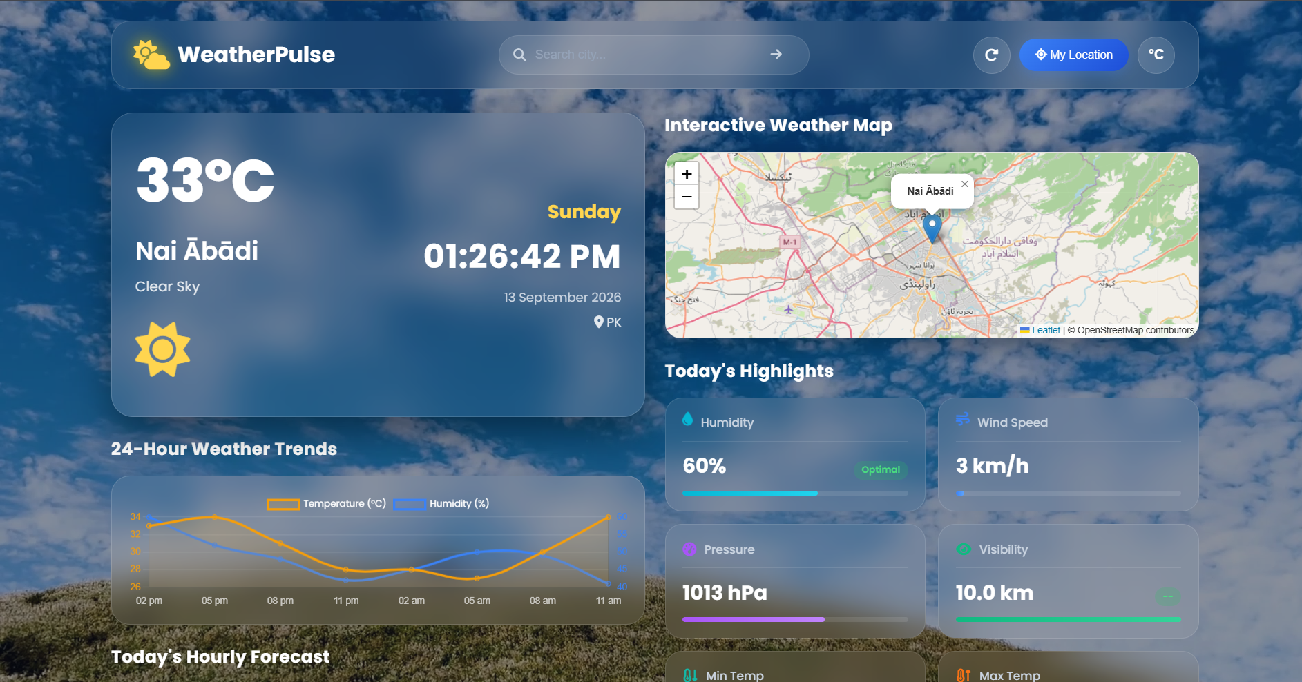WeatherPulse web application project preview